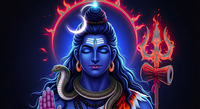 Lord Shiva: The Destroyer and Transformer - High-Quality Digital Art
