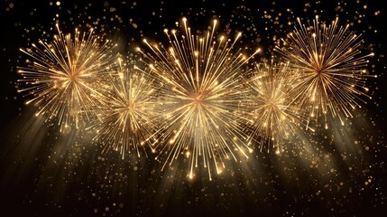 Fireworks exploding in a dark night sky