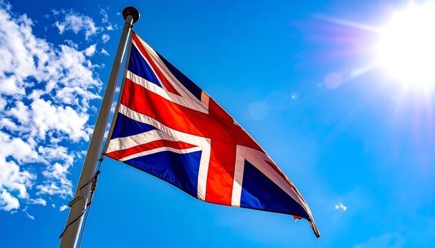 Union jack flag outdoors vivid colors