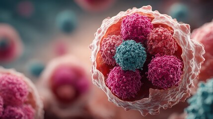 Illustration of CAR-T cell therapy targeting lymphoma cells