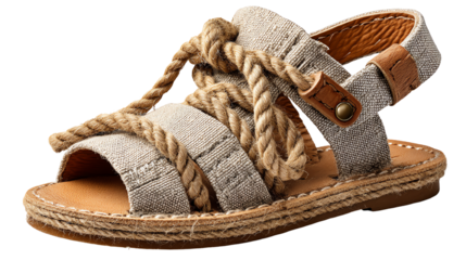 Stylish sandals with rope details, perfect for casual summer wear or beach outings, featuring comfortable design and unique aesthetic.