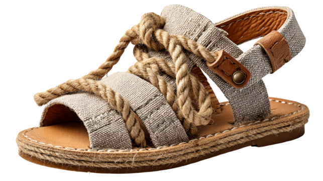 Stylish sandals with rope details, perfect for casual summer wear or beach outings, featuring comfortable design and unique aesthetic.