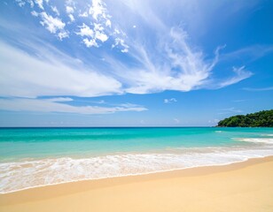 tropical beach with palm trees