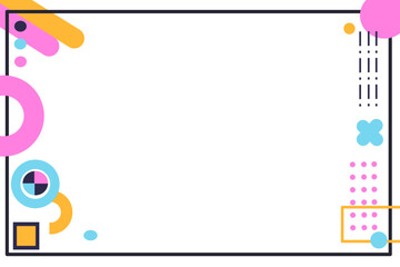 abstract geometric background frame design with colorful pop art style