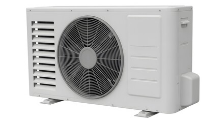 Outdoor air conditioner unit isolated on white background