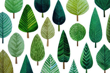 Fototapeta premium Forest of stylized, colorful trees