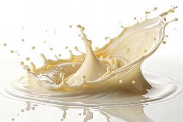 Hyper-Realistic Mid-Air Liquid Splash Against White Background