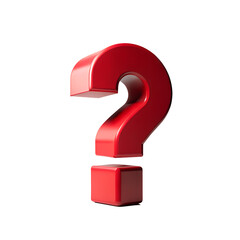 Red question mark isolated on transparent background