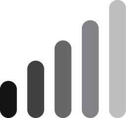 Mobile network icon in flat and minimal style, representing signal bars for cellular connection. Perfect for UI, apps, web interfaces, and telecom designs