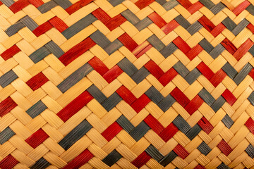 Close-Up Texture of African Woven Straw Basket