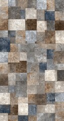 Fototapeta premium Abstract geometric pattern of varying shades of stone-like squares