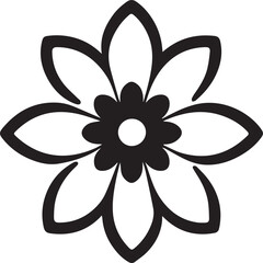 Silhouette Style Vector Minimal Cosmos Flower Logo Design &ndash; Elegant and Modern Floral Graphic Template for Beauty Brands, Eco-Friendly Products, Wedding Invitations, Botanical Projects, and Profession