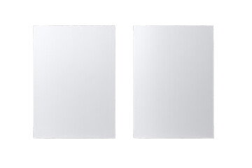 Two blank, rectangular, light gray shapes, side-by-side.  Each shape has a thin, black border