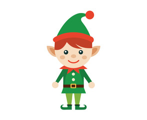 Cute Christmas elf vector elements illustration for seasonal decoration clipart