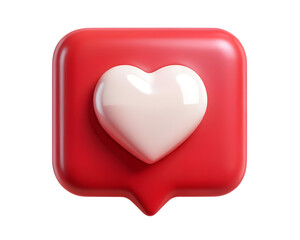 Social media like heart icon isolated on transparent background
