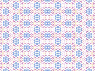 Fototapeta premium Pink and Blue Thai Pattern, Traditional Floral Geometric Wallpaper, Seamless Textile, Ornamental Design, Cultural Motif, Asian Art, Decorative Background, Vintage Style, Elegant Repeat, Home Decor