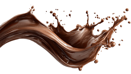 Dark chocolate liquid in a dynamic splash