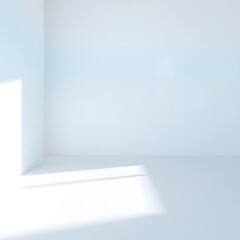 Fototapeta premium Empty white room interior with blank walls and light from a window