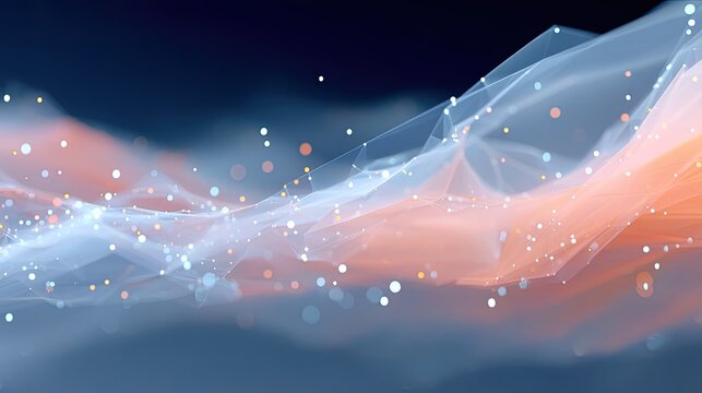 Abstract Flowing Mesh with Blue and Orange Gradient