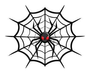 Obraz premium Scary Creepy Spider Web Vector Art Elements for Halloween Clipart Illustration