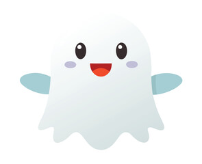 Adorable Halloween Ghost Vector Elements Illustration for Party Decor and Clipart