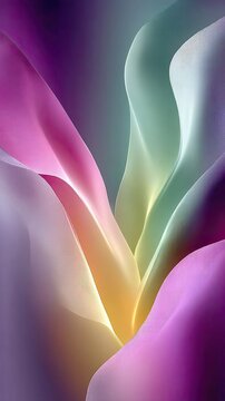 Abstract Glowing Waves in Vibrant Purple Pink and Teal