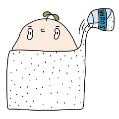 hand drawn illustration of a jar of sugar