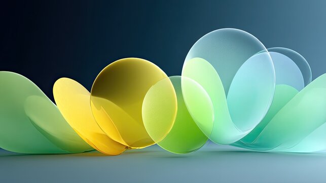 Abstract Gradient Mesh Background with Green Yellow and Icy Mint Circles