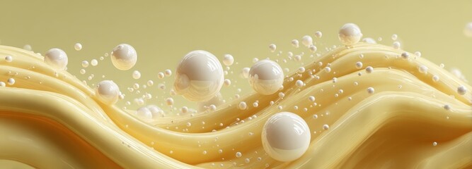 Close-up view of allantoin micro-crystals dissolving on soothing pastel yellow epidermis