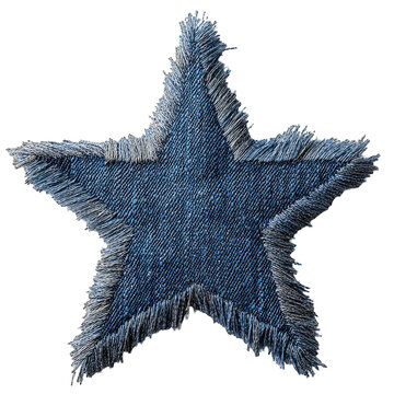Fringed denim star patch (2)