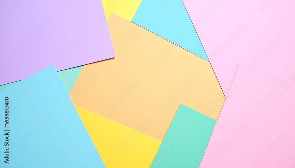 Poster A vibrant stack of assorted colorful papers, featuring various shades and textures, neatly layered on top of one another, creating a visually appealing display.