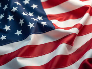 Obraz premium American Flag Background with Waving Fabric Texture