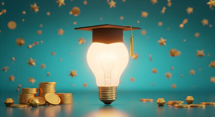 Graduation Success Bright Ideas Financial Goals Achievement Education Future Growth Knowledge Learning Opportunity Scholarship Intelligence Wisdom  Smart  Brilliant  Innovation  Vision  Goals