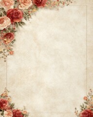 Elegant vintage floral background featuring roses and soft pastel colors perfect for wedding invitations craft projects and decorative design elements
