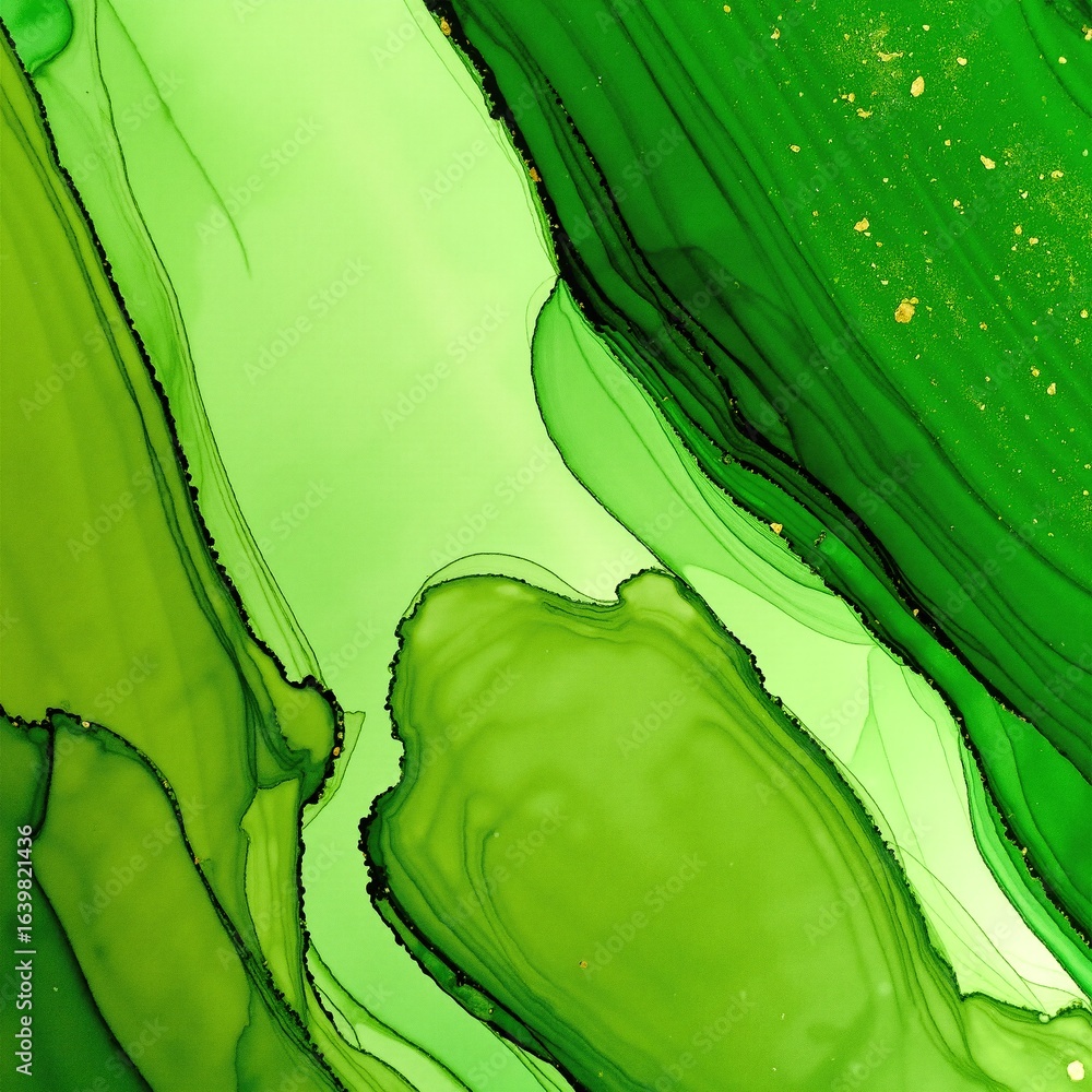 Poster a vibrant close-up of textured green and black paint, showcasing intricate swirls and patterns that 