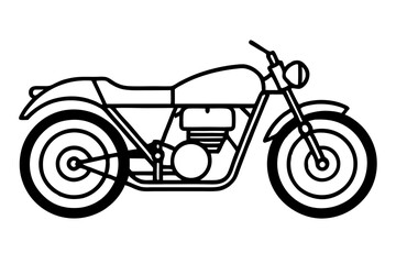 Classic Caf&eacute; Racer Motorcycle with Low Handlebars on Street &ndash; Vintage Custom Bike Design