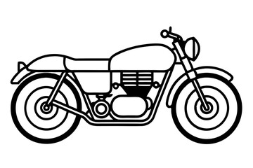 Classic Caf&eacute; Racer Motorcycle with Low Handlebars on Street &ndash; Vintage Custom Bike Design