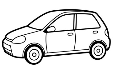 Fototapeta premium Compact Hatchback Car Icon – Simple Vehicle Silhouette Vector