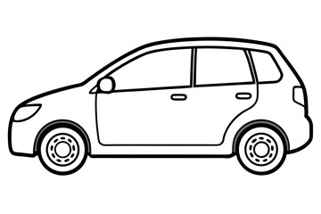 Fototapeta premium Compact Hatchback Car Icon – Simple Vehicle Silhouette Vector