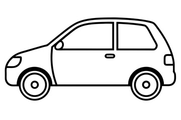 Obraz premium Compact Hatchback Car Icon – Simple Vehicle Silhouette Vector