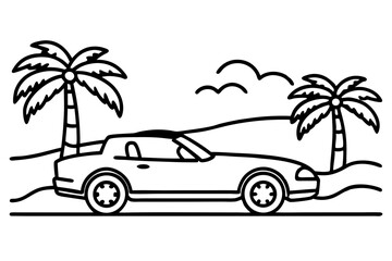 Convertible Car Driving on Scenic Coastal Highway SVG