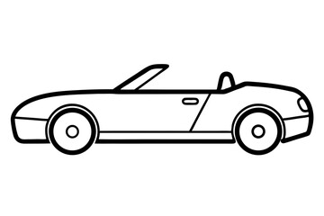 Convertible Car Icon with Open Roof &ndash; Vector Illustration