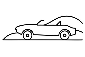 "Convertible Car Driving on Coastal Cliff Road Icon &ndash; Scenic Travel SVG"