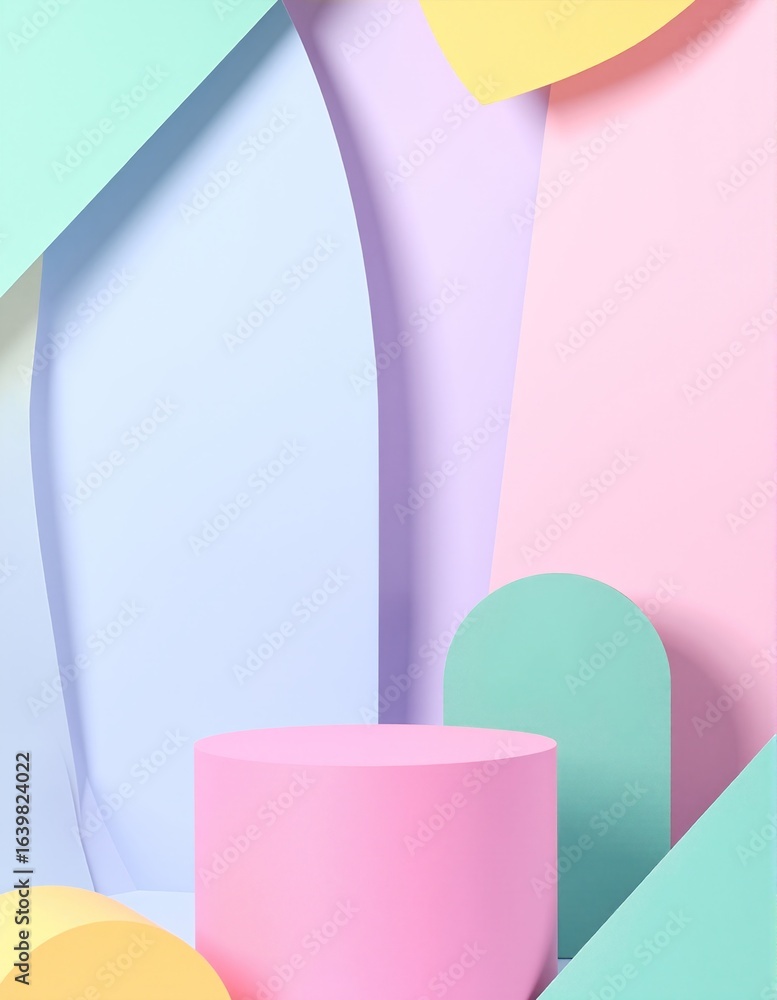 Poster a vibrant abstract background featuring a dynamic blend of pastel and bright colors, creating a live