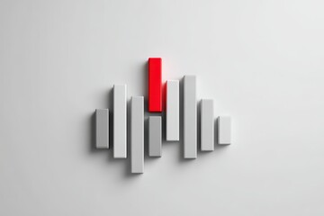 Abstract Red and Grey 3D Bar Graph,  Business Success Concept