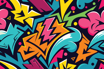 Colorful seamless geometric vector pattern illustration of star and triangle shapes on a light backdrop © Anisa283