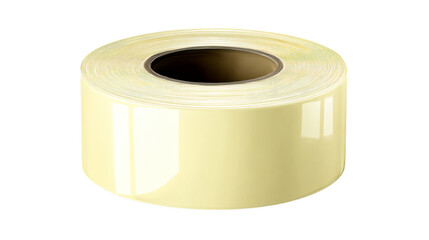 Large roll of yellow adhesive tape with shiny surface