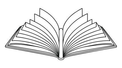 A sketch of an open book featuring a cord, emphasizing the book's content and the cord's design..eps