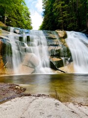 Fototapeta premium Mumlava Waterfall is one of the largest in Czech Republic, Harrachov