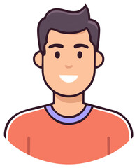 Obraz premium Smiling Man Cartoon Avatar Portrait